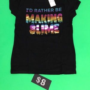 **Girls black Slime 7 T-shirt
